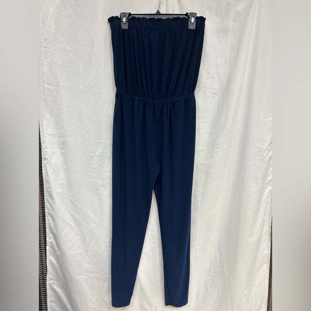 1. State Women’s Navy Strapless Jumpsuit